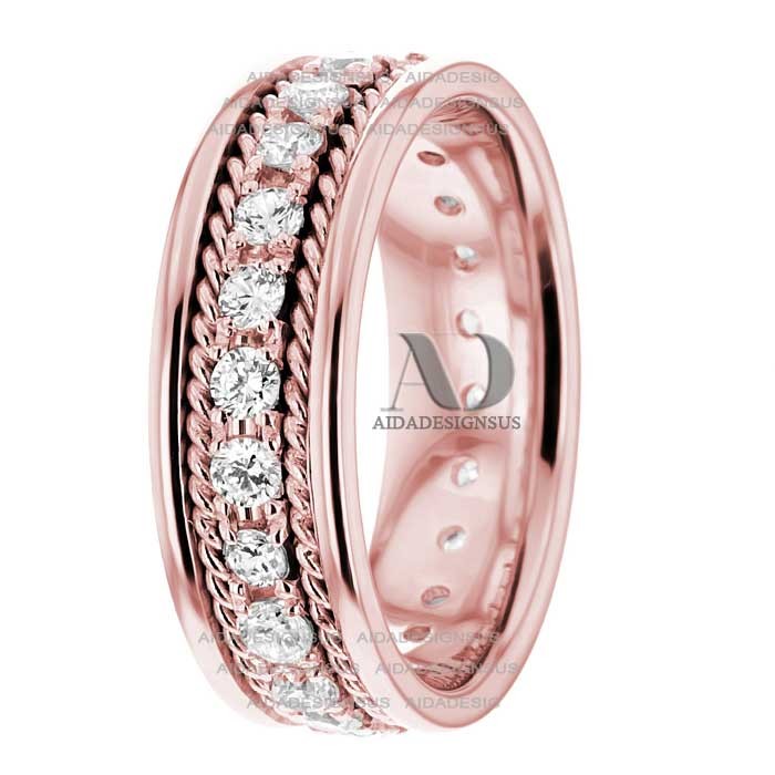 DW9AD055 Rose Gold Diamond Wedding Band