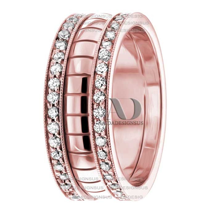 DW9AD059 Rose Gold Diamond Wedding Band