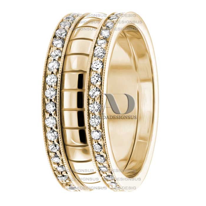 DW9AD059 Yellow Gold Diamond Wedding Bands