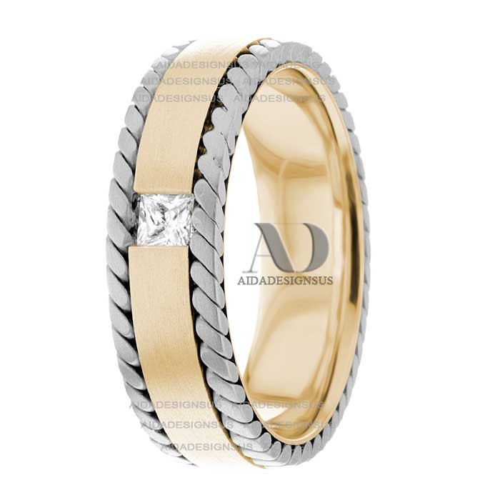 Two Tone Diamond Wedding Ring