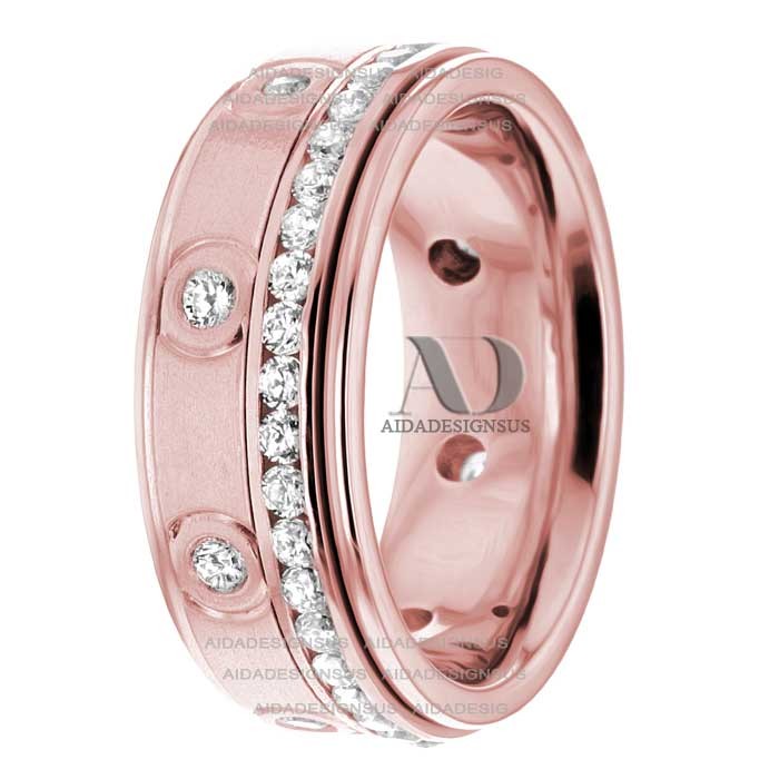 DW9AD071 Rose Gold Diamond Wedding Band