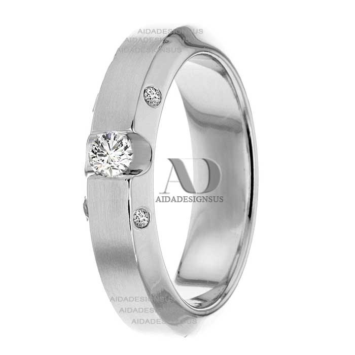 DW9AD072 White Gold Diamond Wedding Ring 
