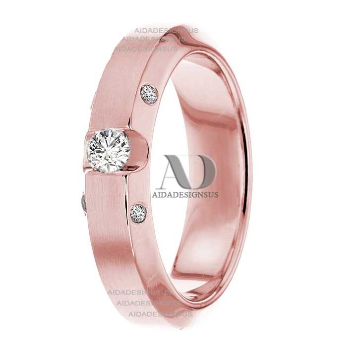 DW9AD072 Rose Gold Diamond Wedding Band