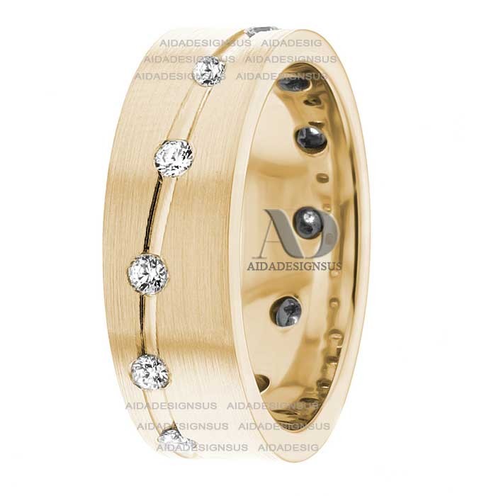 DW9AD075 Yellow Gold Diamond Wedding Bands