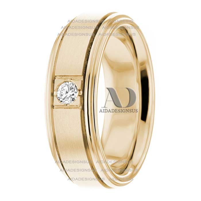 DW9AD077 Yellow Gold Diamond Wedding Bands