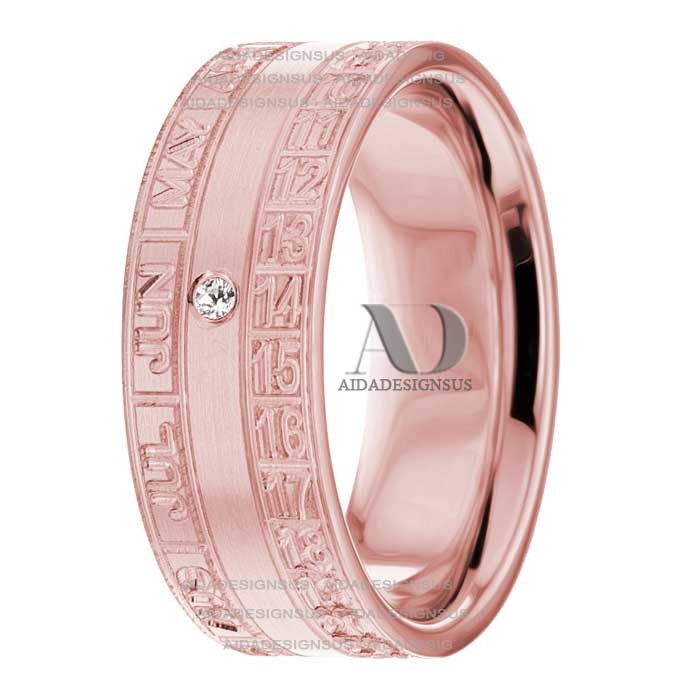 DW9AD144 Rose Gold Diamond Wedding Band