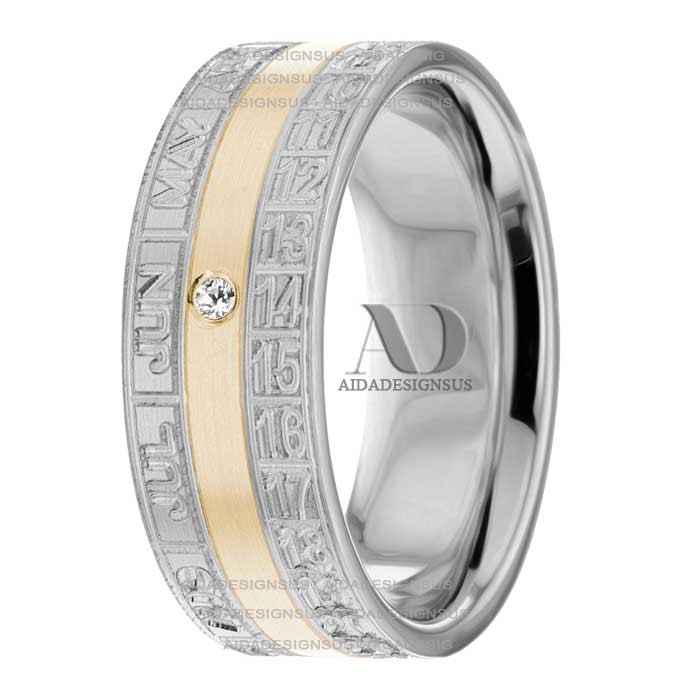 Two Tone Diamond Wedding Ring