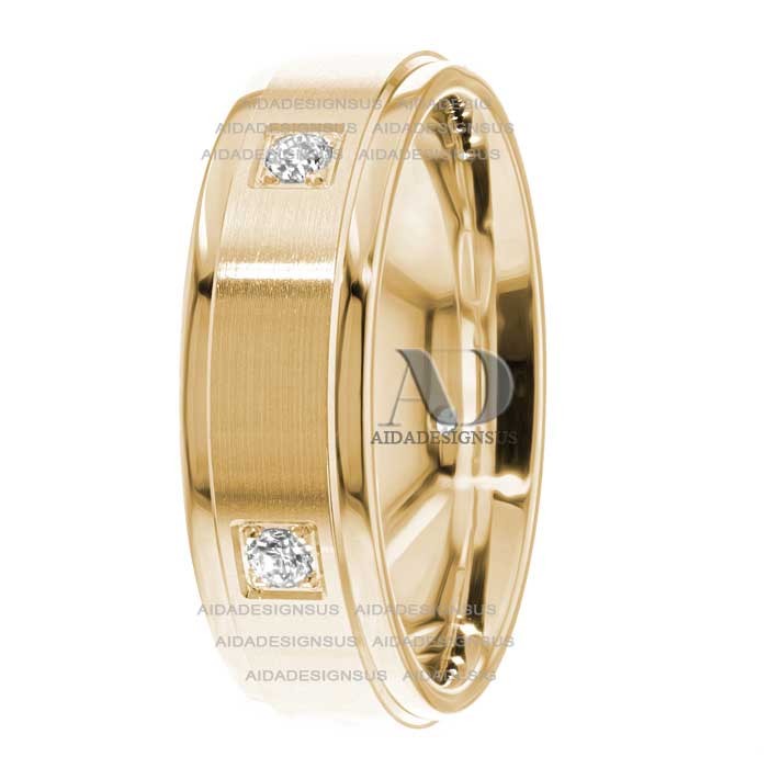 DW9AD155 Yellow Gold Diamond Wedding Bands