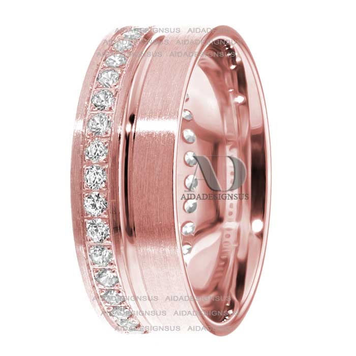 DW9AD156 Rose Gold Diamond Wedding Band