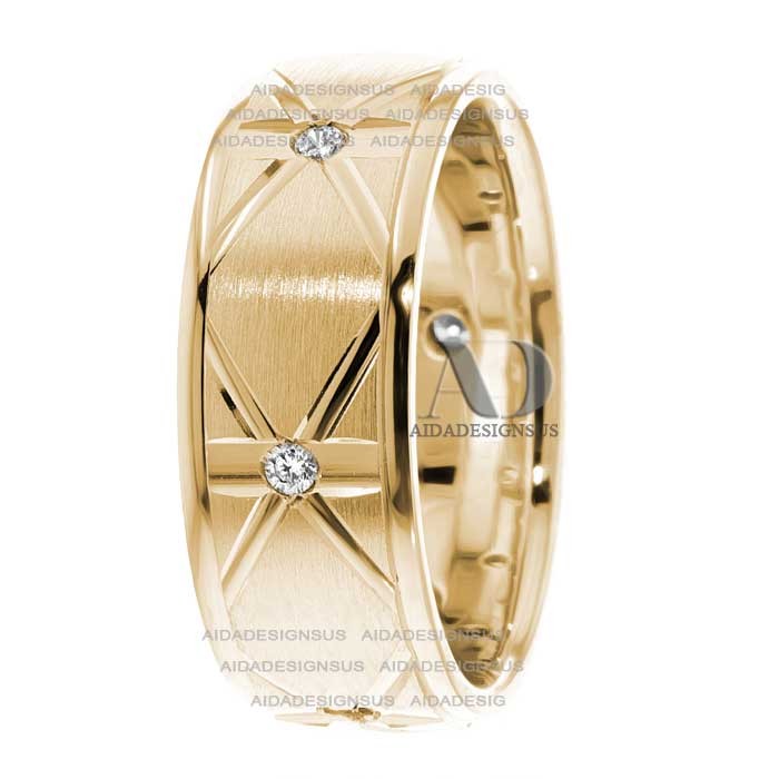 DW9AD157 Yellow Gold Diamond Wedding Bands