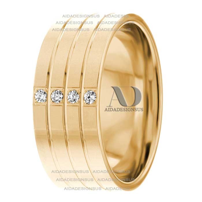 DW9AD163 Yellow Gold Diamond Wedding Bands