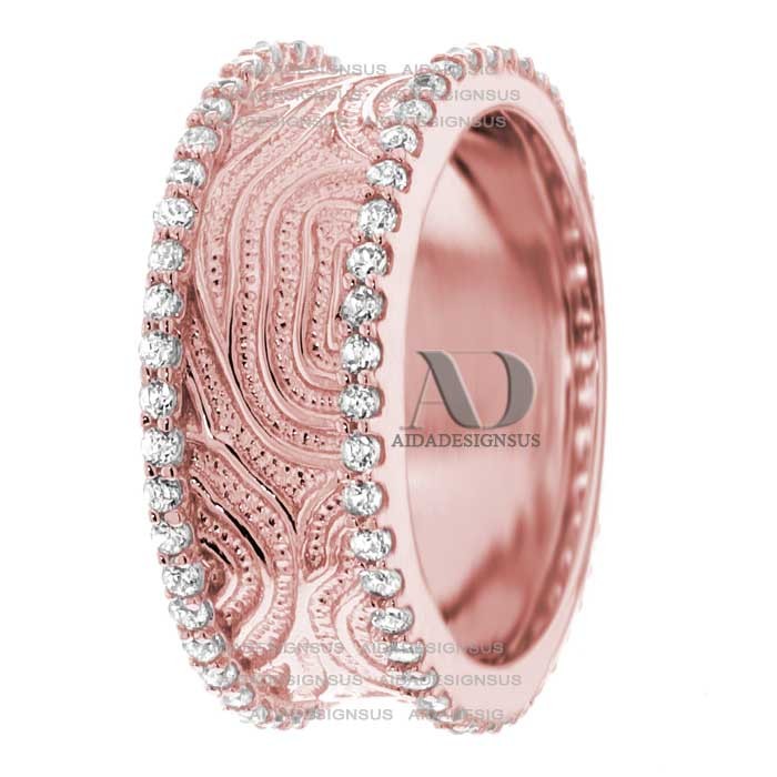 DW9AD166 Rose Gold Diamond Wedding Band