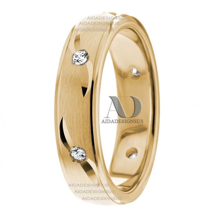 DW9AD170 Yellow Gold Diamond Wedding Bands