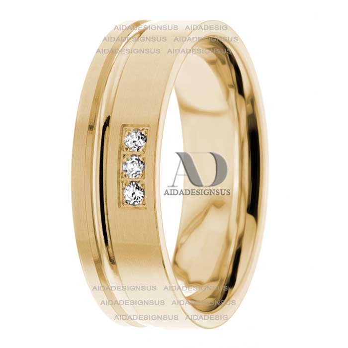DW9AD171 Yellow Gold Diamond Wedding Bands