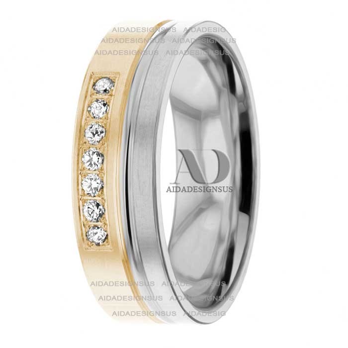 Two Tone Diamond Wedding Ring