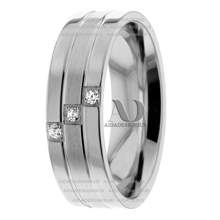 Mickey Diamond Wedding Band 6mm 0.06 Ctw. Aide Designs US