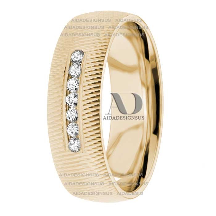 DW9AD181 Yellow Gold Diamond Wedding Bands