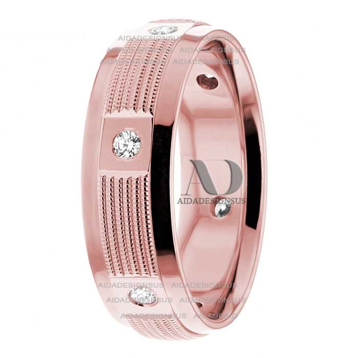 DW9AD184 Rose Gold Diamond Wedding Band
