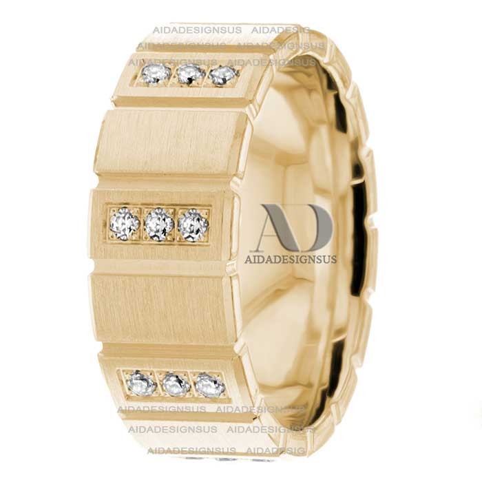 DW9AD188 Yellow Gold Diamond Wedding Bands
