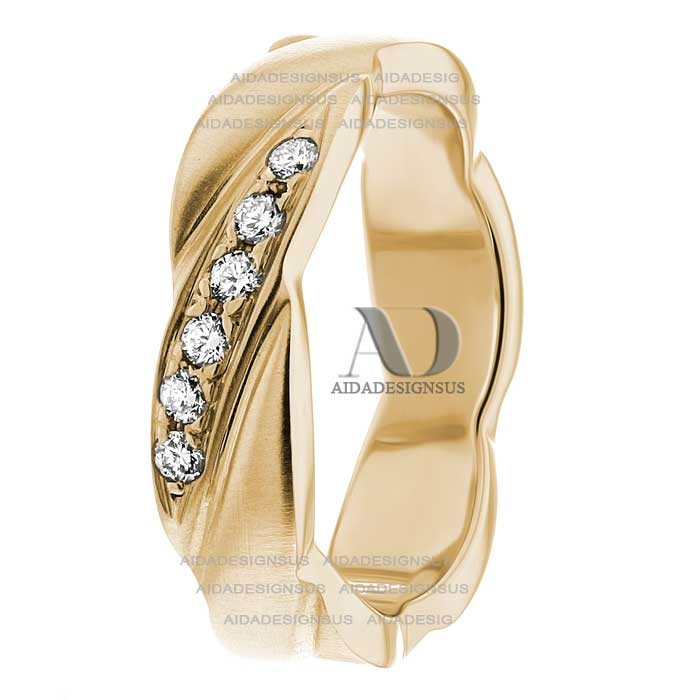 DW9AD201 Yellow Gold Diamond Wedding Bands