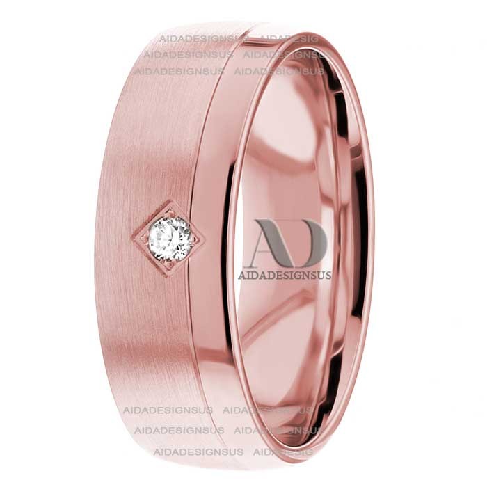 DW9AD204 Rose Gold Diamond Wedding Band