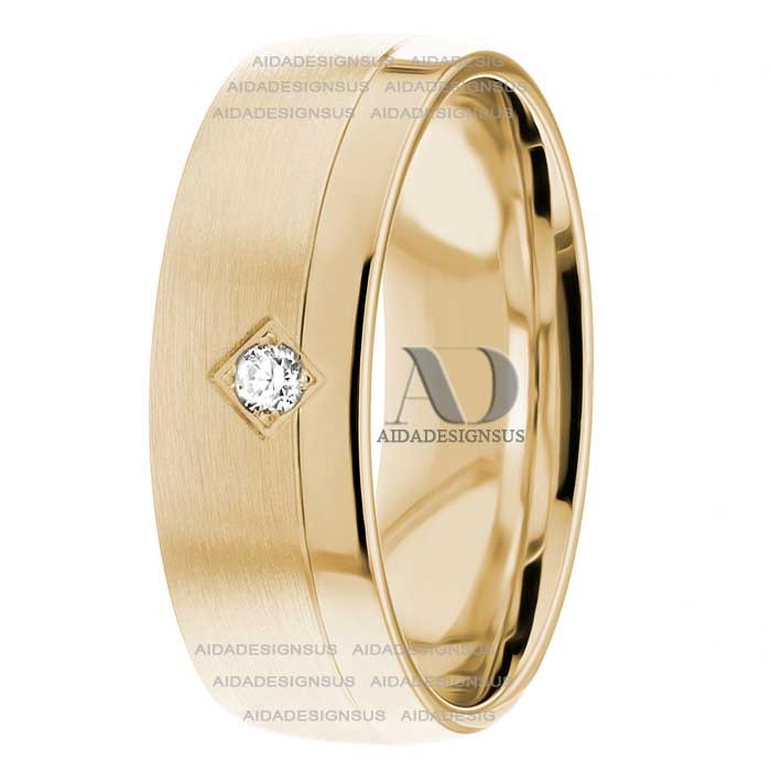 DW9AD204 Yellow Gold Diamond Wedding Bands