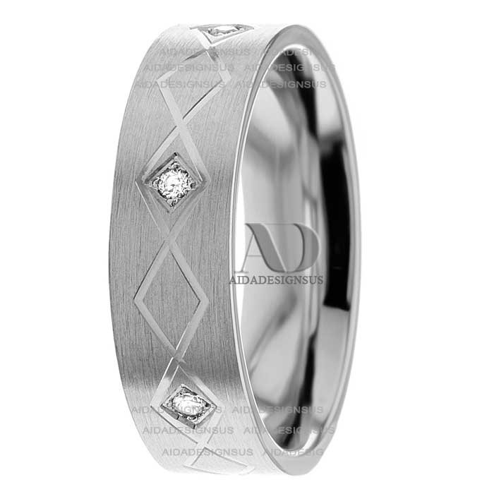 DW9AD207 White Gold Diamond Wedding Ring 