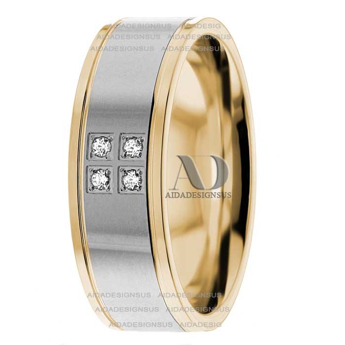 DW9AD211 Multi Tone Wedding Ring Diamond