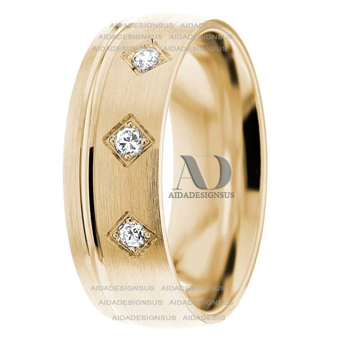 DW9AD216 Yellow Gold Diamond Wedding Bands