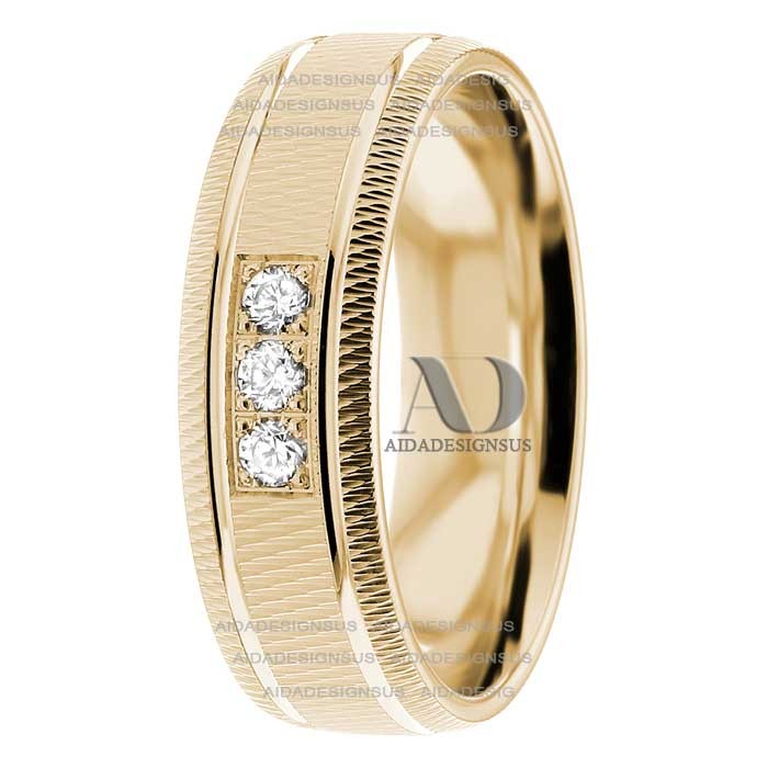 DW9AD219 Yellow Gold Diamond Wedding Bands