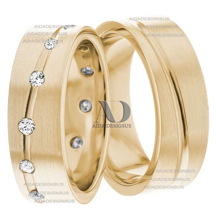 Yellow Gold Matching Wedding Bands