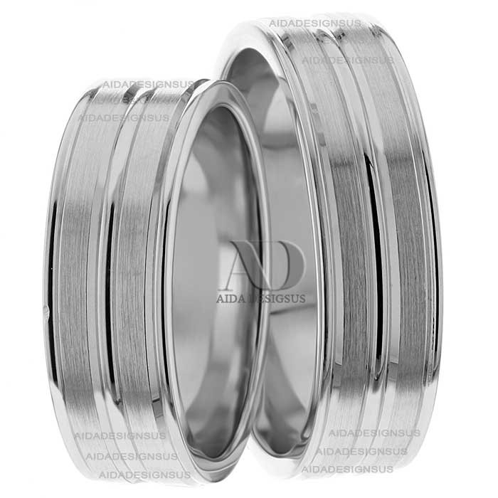 White Gold Matching Wedding Rings