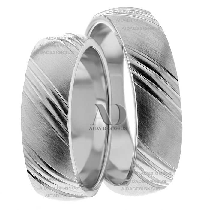 White Gold Matching Wedding Rings
