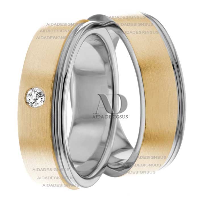Two Tone Matching Wedding Bands