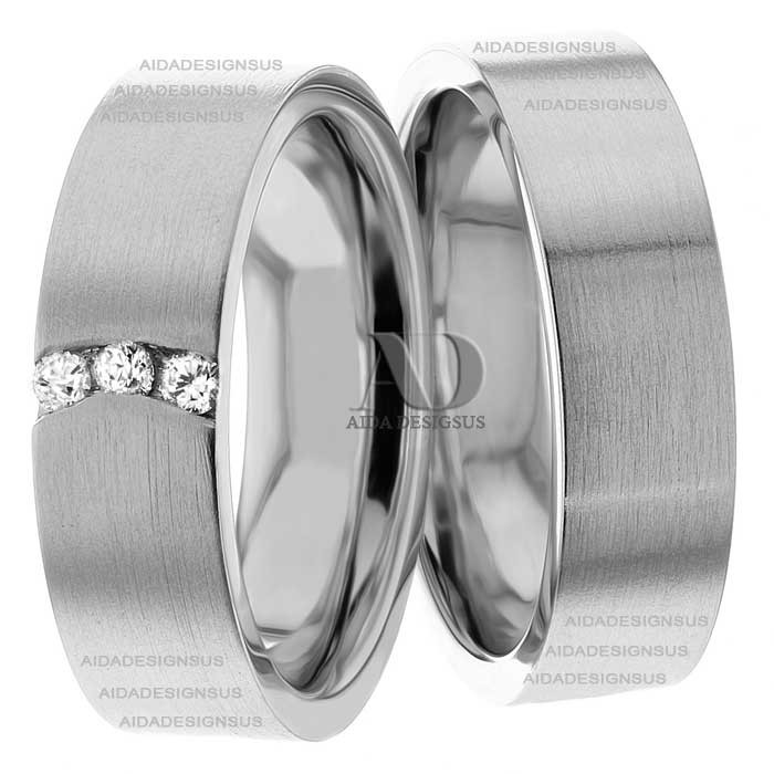 White Gold Matching Wedding Rings