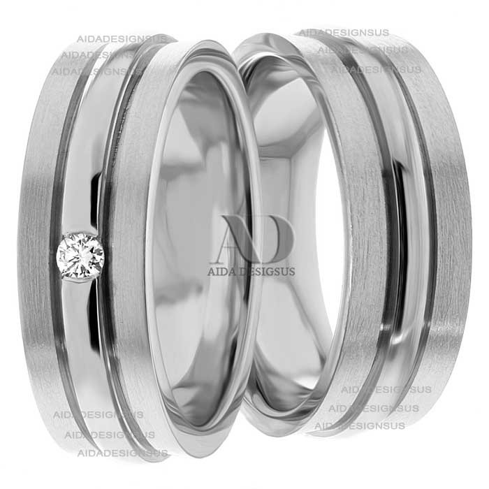 White Gold Matching Wedding Rings