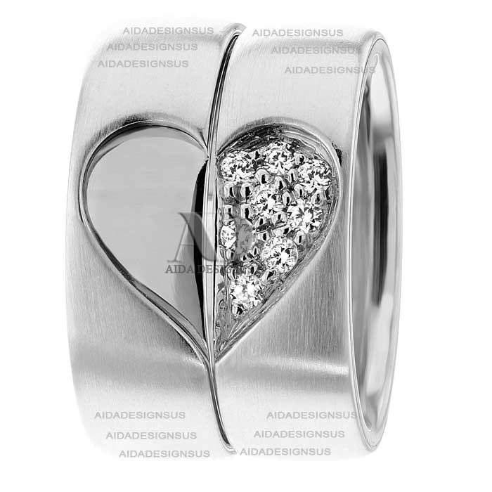 White Gold Matching Wedding Rings