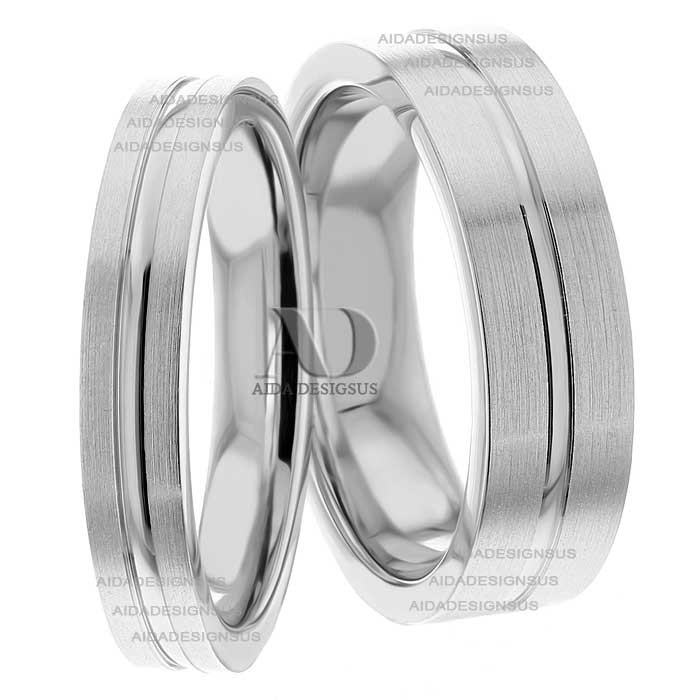 White Gold Matching Wedding Rings