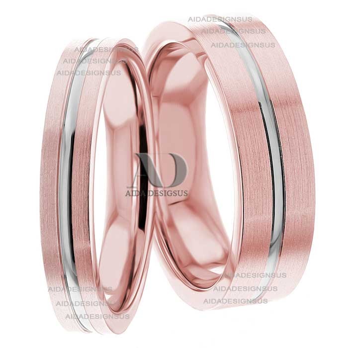 Rose White Gold Wedding Set