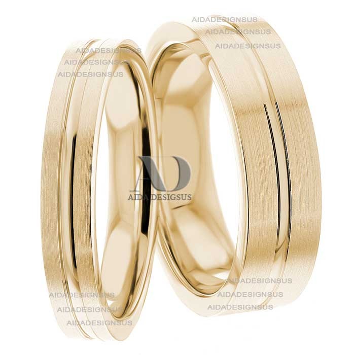 Yellow Gold Matching Wedding Bands