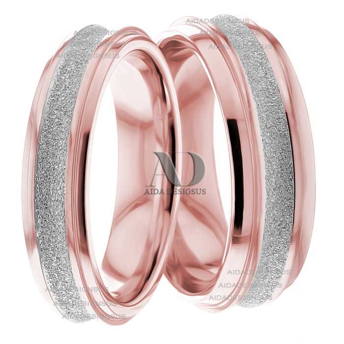 Rose White Gold Wedding Set