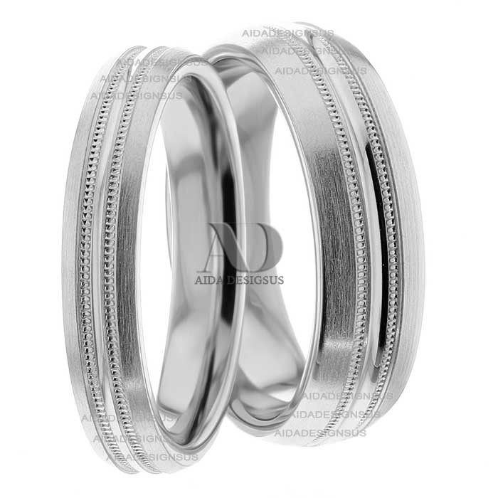 White Gold Matching Wedding Rings