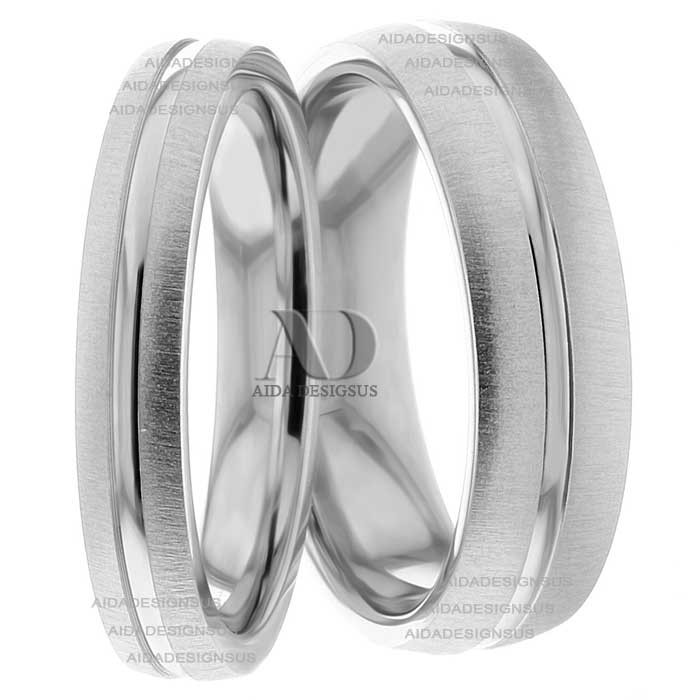 White Gold Matching Wedding Rings