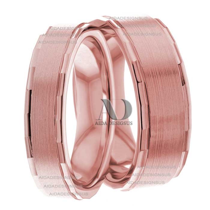 Rose Gold Wedding Ring Set