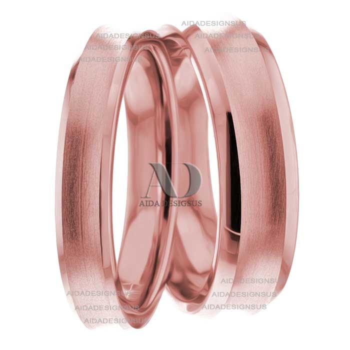 Rose Gold Wedding Ring Set