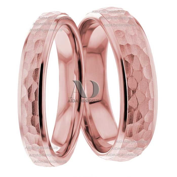 Rose Gold Wedding Ring Set