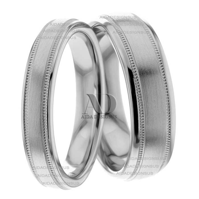 White Gold Matching Wedding Rings