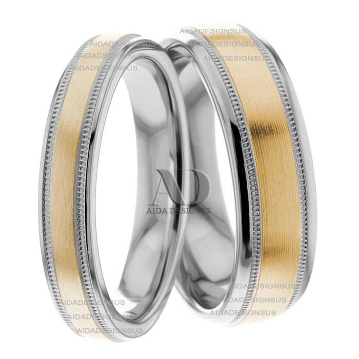 Two Tone Matching Wedding Bands