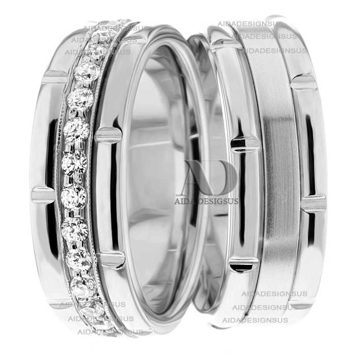 White Gold Matching Wedding Rings