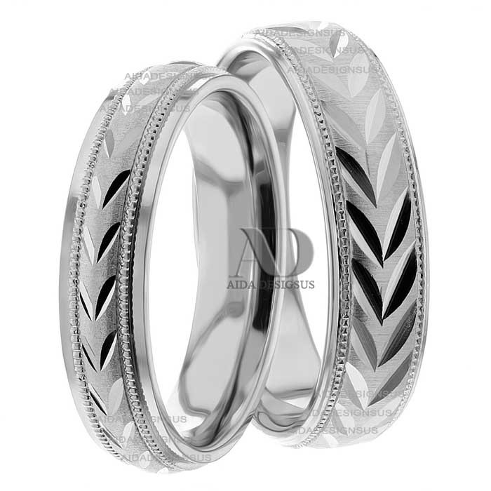 White Gold Matching Wedding Rings